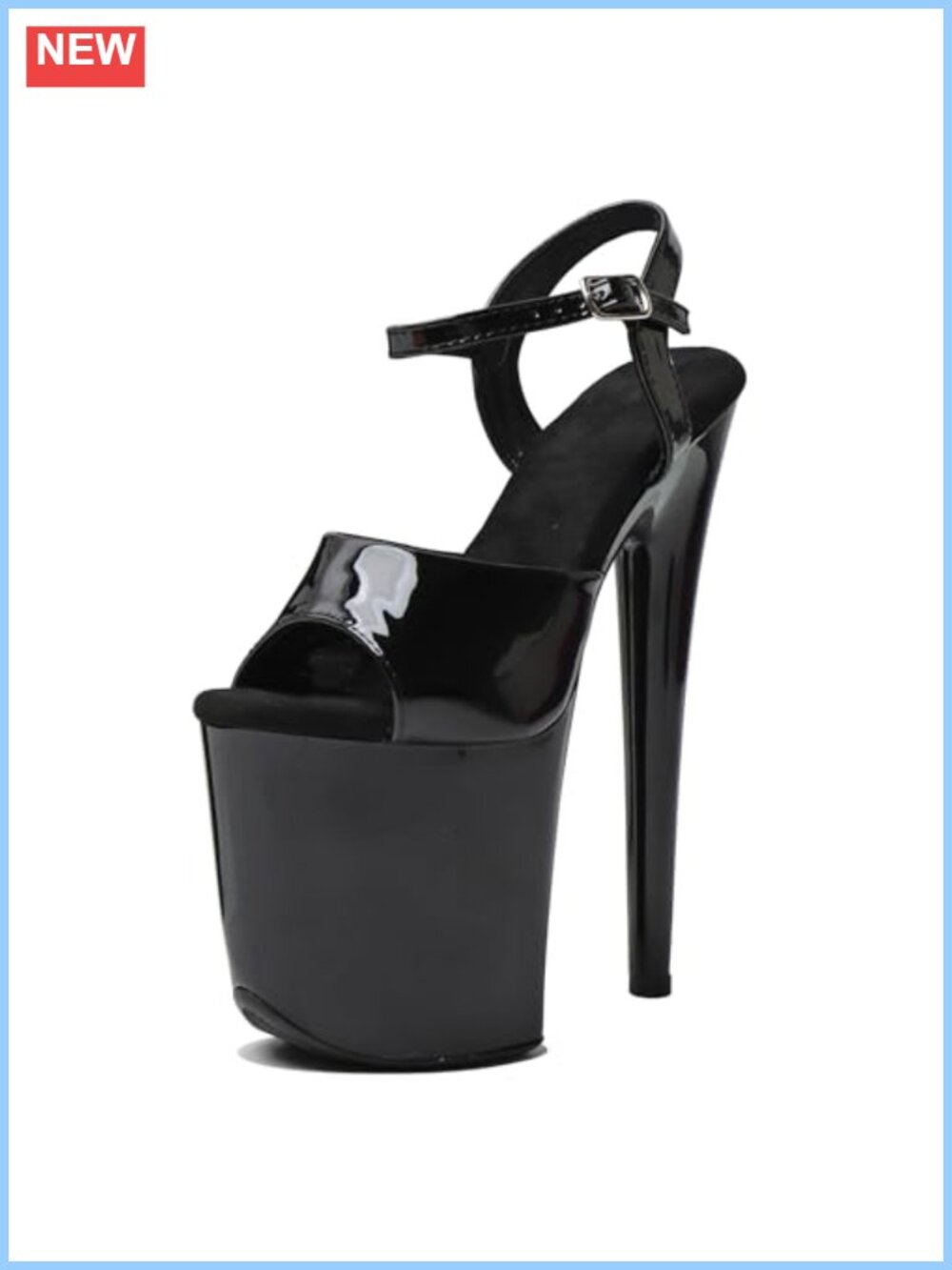Womens 8 in Platform Sandal Heels Ankle-Strap Pole Dance High Heel Stiletto